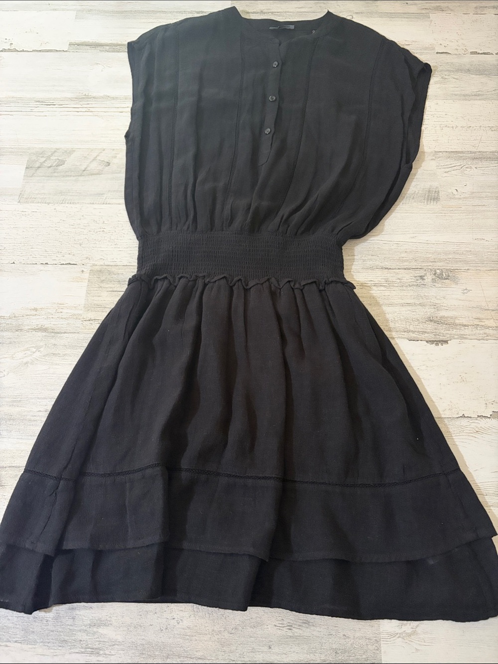 Rails Angelina Black Lace Detail Linen Blend  Dress Size XS - Picture 4 of 10